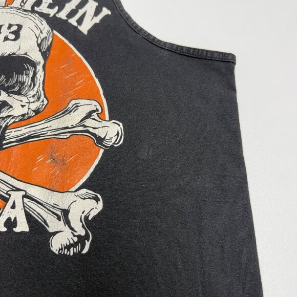 Laughlin Nevada Biker T Shirt Mens XL 23x29.5 Black Sleeveless Skull - Picture 7 of 11